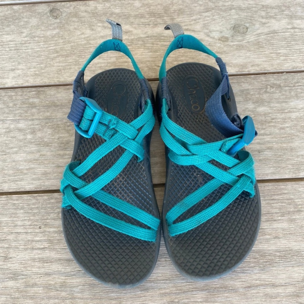 Girls Chaco Sandals Z/X1 Double Strap Teal Size 2